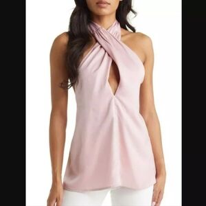 VICI Satin Pink Halter Top